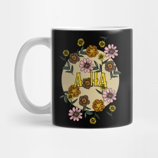 A-Ha Name Personalized Flower Retro Floral 80s 90s Name Style Mug